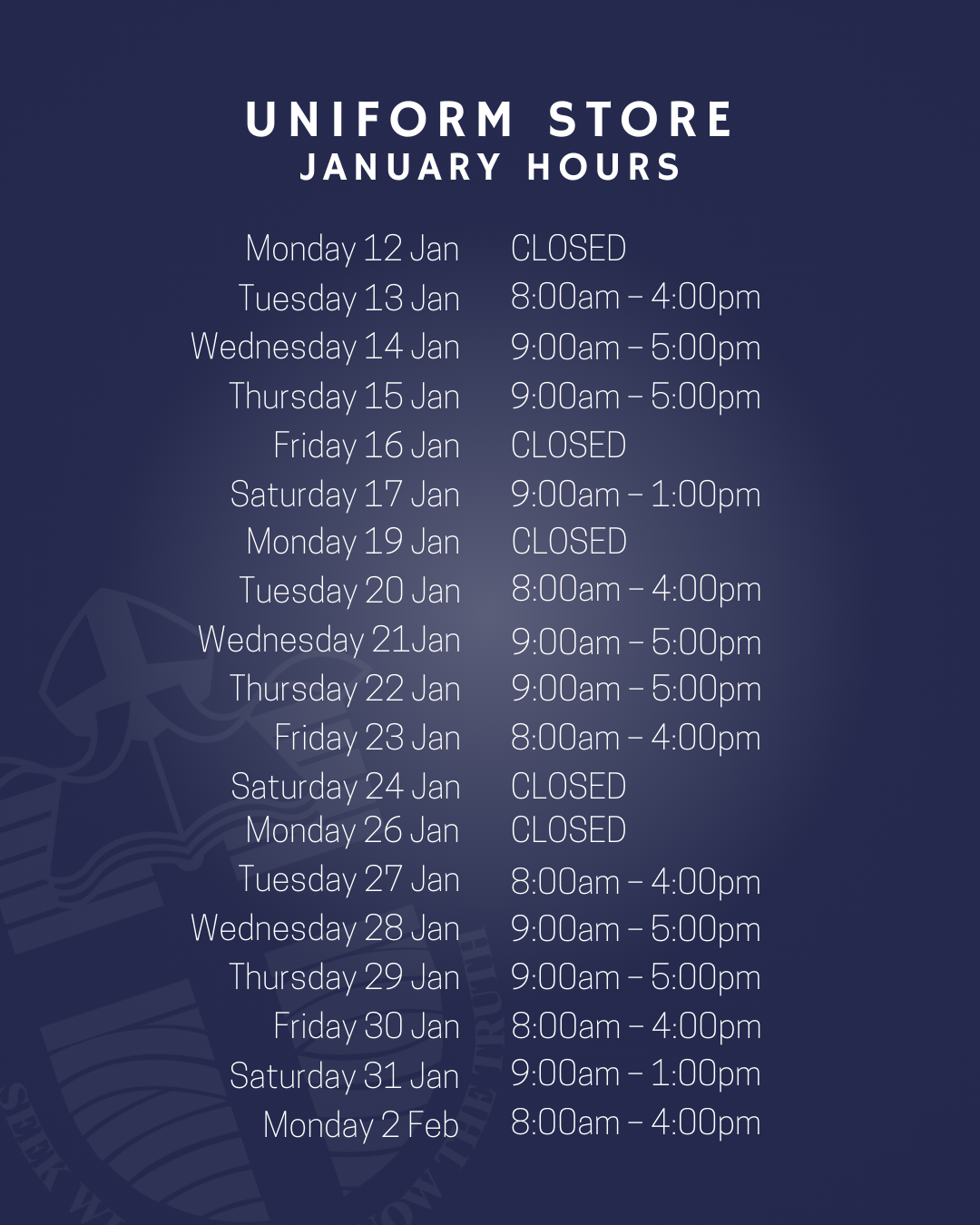 Uniform hours term dates announcement 1080 x 1350 px 1 Uniforms 3